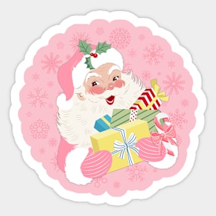 Pink Santa Sticker